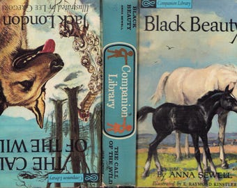 Vintage Book: The Call of the Wild & Black Beauty, by John London / Anna Sewell, Companion Library, 1963 0725