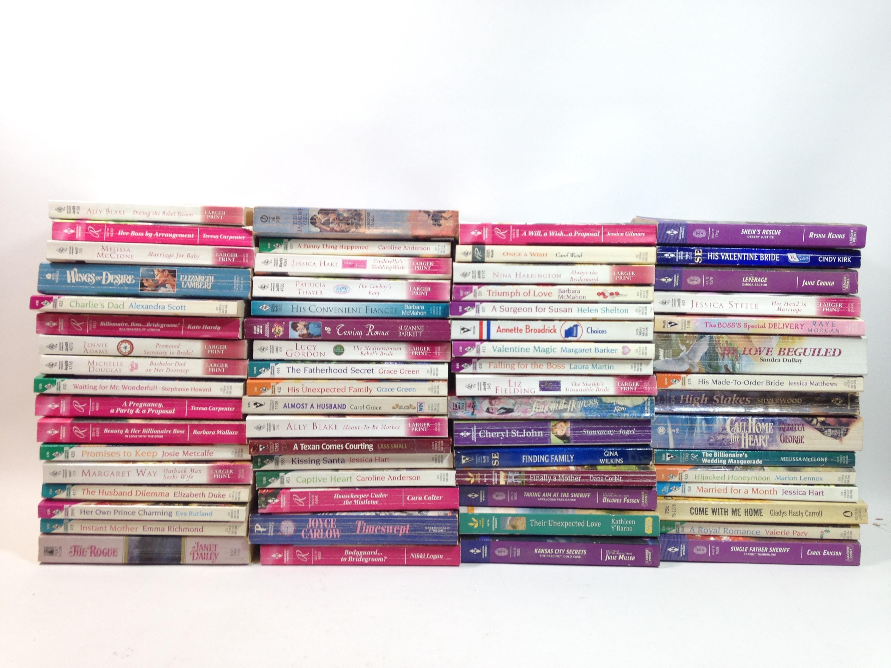 HUGE Book Lot of 65 Romance Books, Many Themes and Popular Authors, 0526