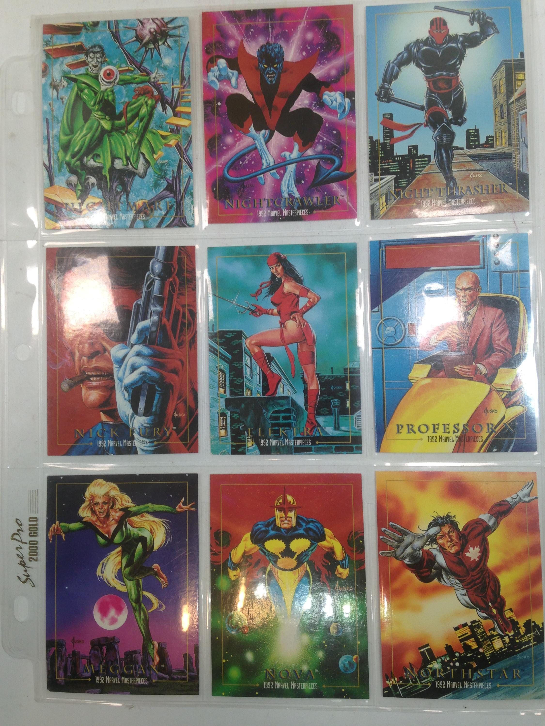 1992 Marvel Masterpieces Comic Book Character Trading Cards 9 in