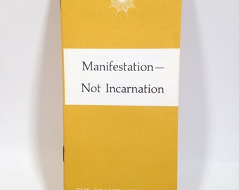 Manifestation, Not Incarnation brochure Baha&#39;i Faith Rare Vintage 1968