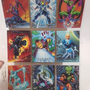 1992 マーベル マスターピース コミック ブック キャラクター トレーディング カード 全 9 枚 0225