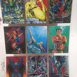 1992 マーベル マスターピース コミック ブック キャラクター トレーディング カード 全 9 枚 0225