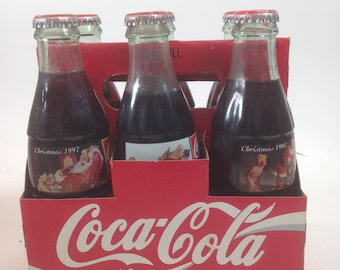 1997 Christmas Coca-cola Commemorative Bottles 4 Different Designs