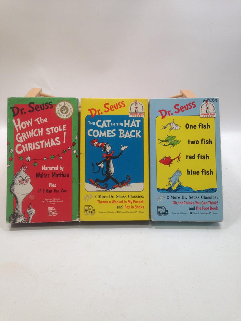 Walter Mathau Fish 3 Dr. Seuss VHS Tapes, One Fish Two Fish Red Fish Blue Fish and More ...