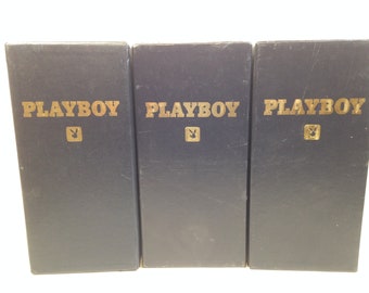 3 Vintage Playboy Magazine Holders Sleeve Boxes 0623