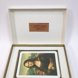 Cartes à jouer vintage de marque Fournier, Monuments de Paris, dans sa boîte d'origine 0625