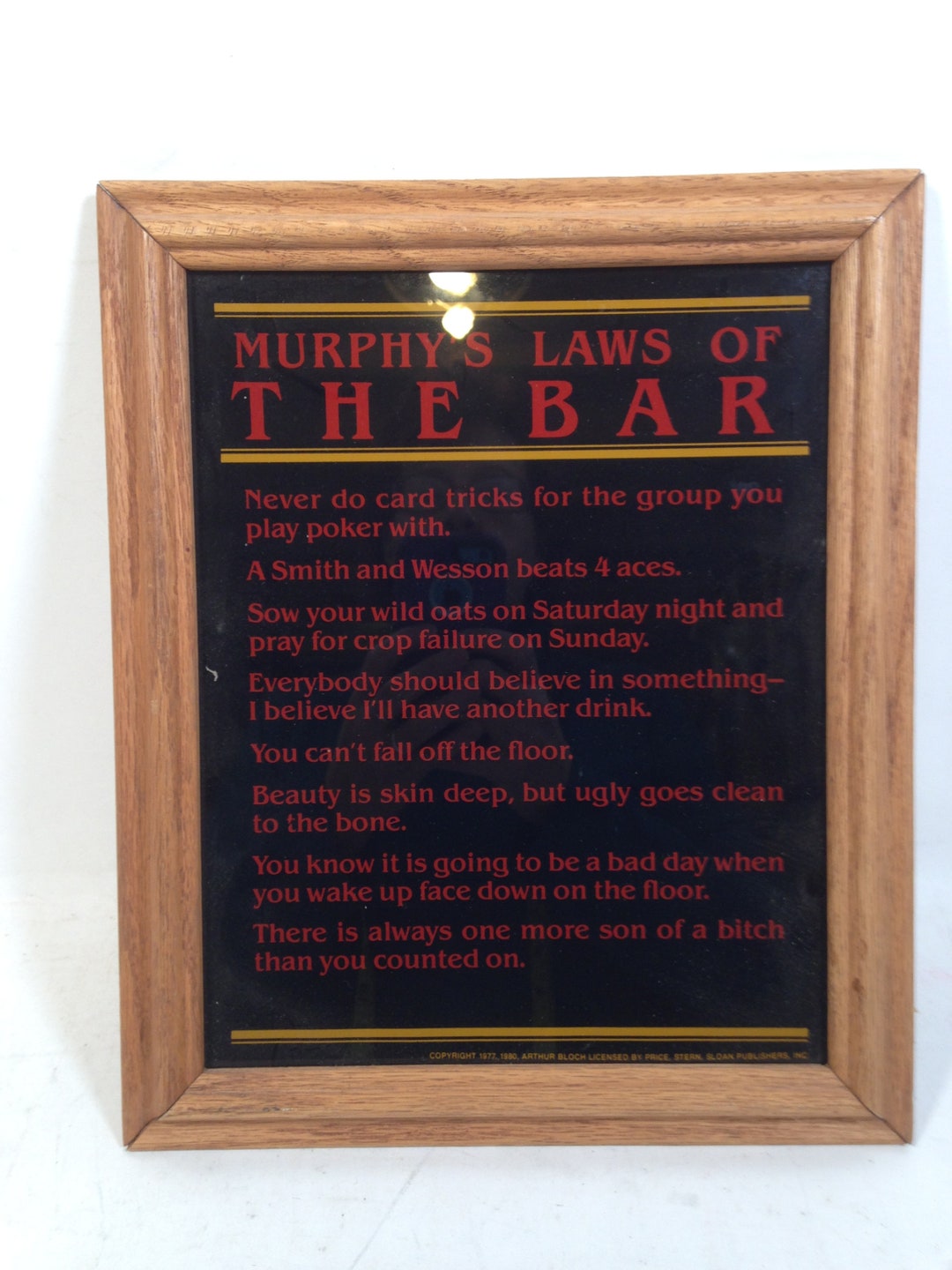 Vintage Murphy's Laws of the Bar Sign 0523 - Etsy