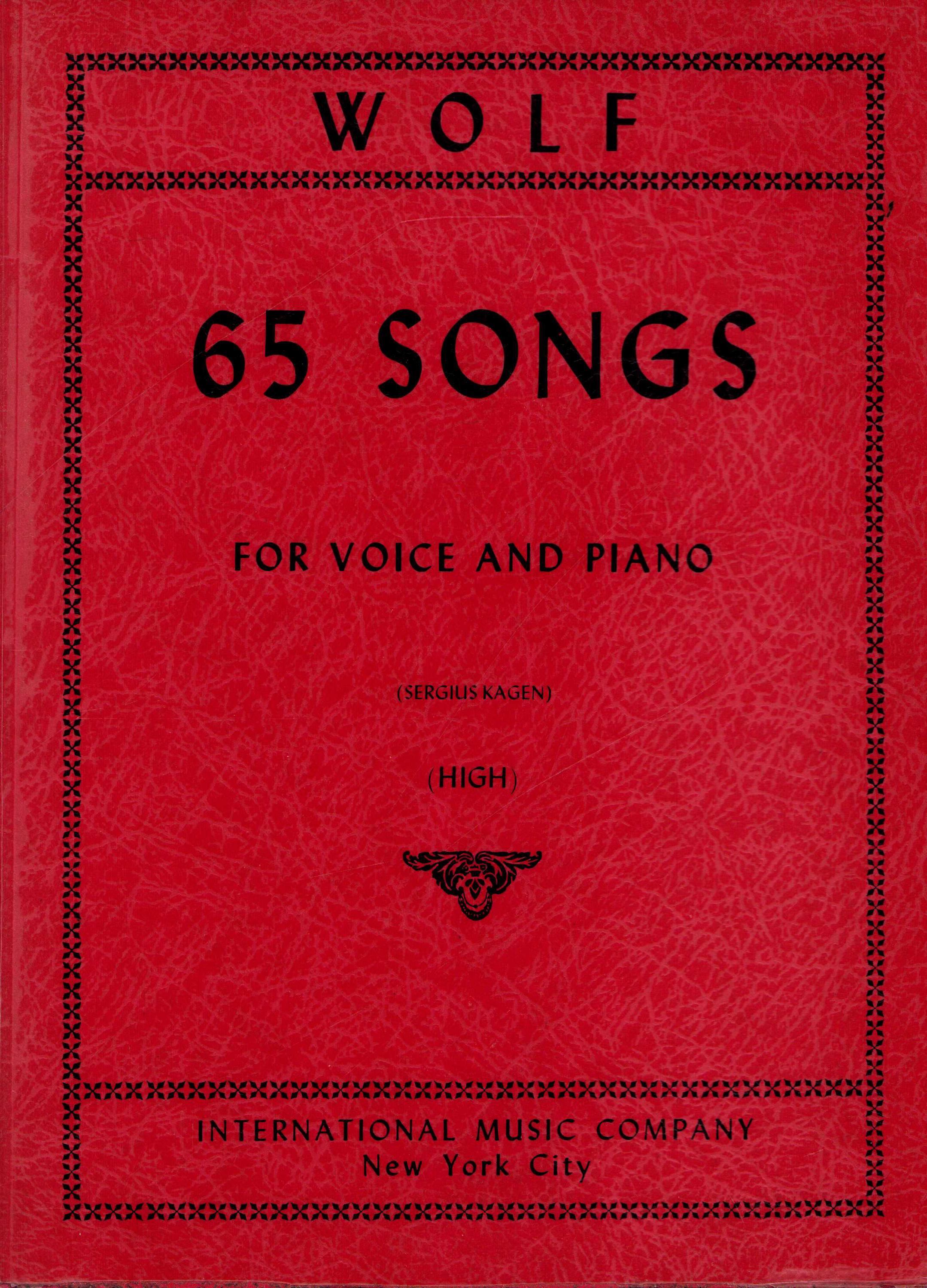 Wolf: 65 Songs for Voice (high) and Piano 1960 1025 - Etsy