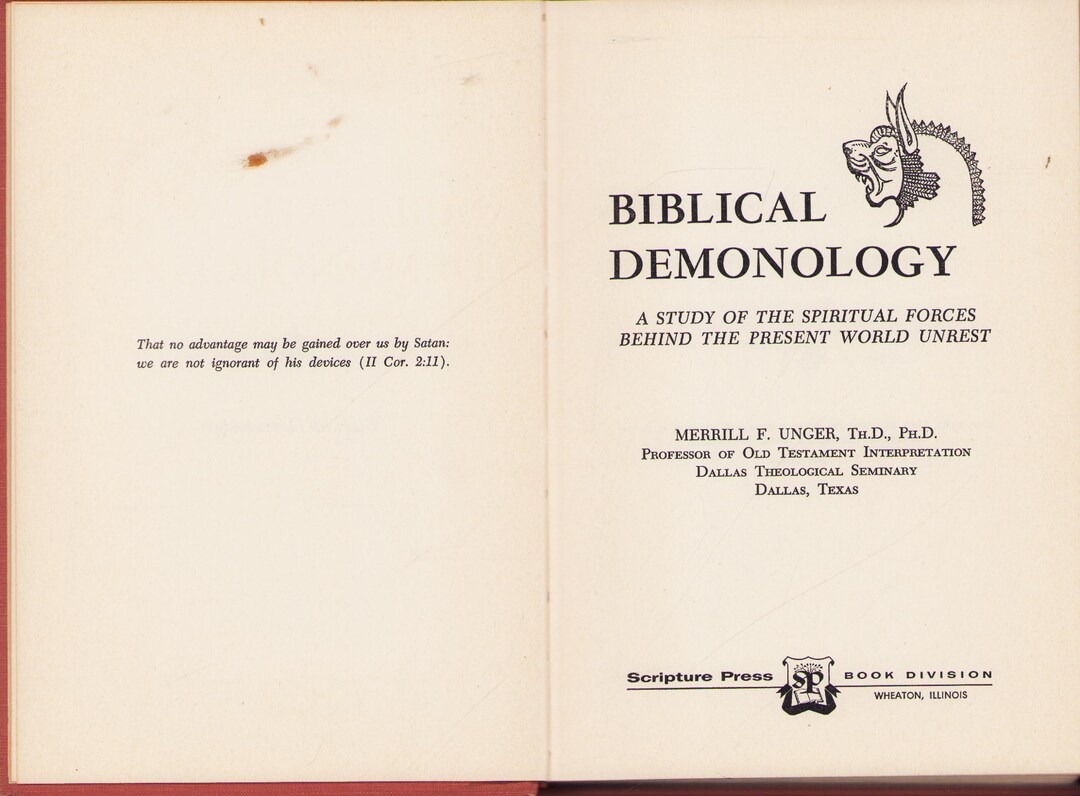 Vintage Book Biblical Demonology by Merrill Unger, 1952, 4th Edition