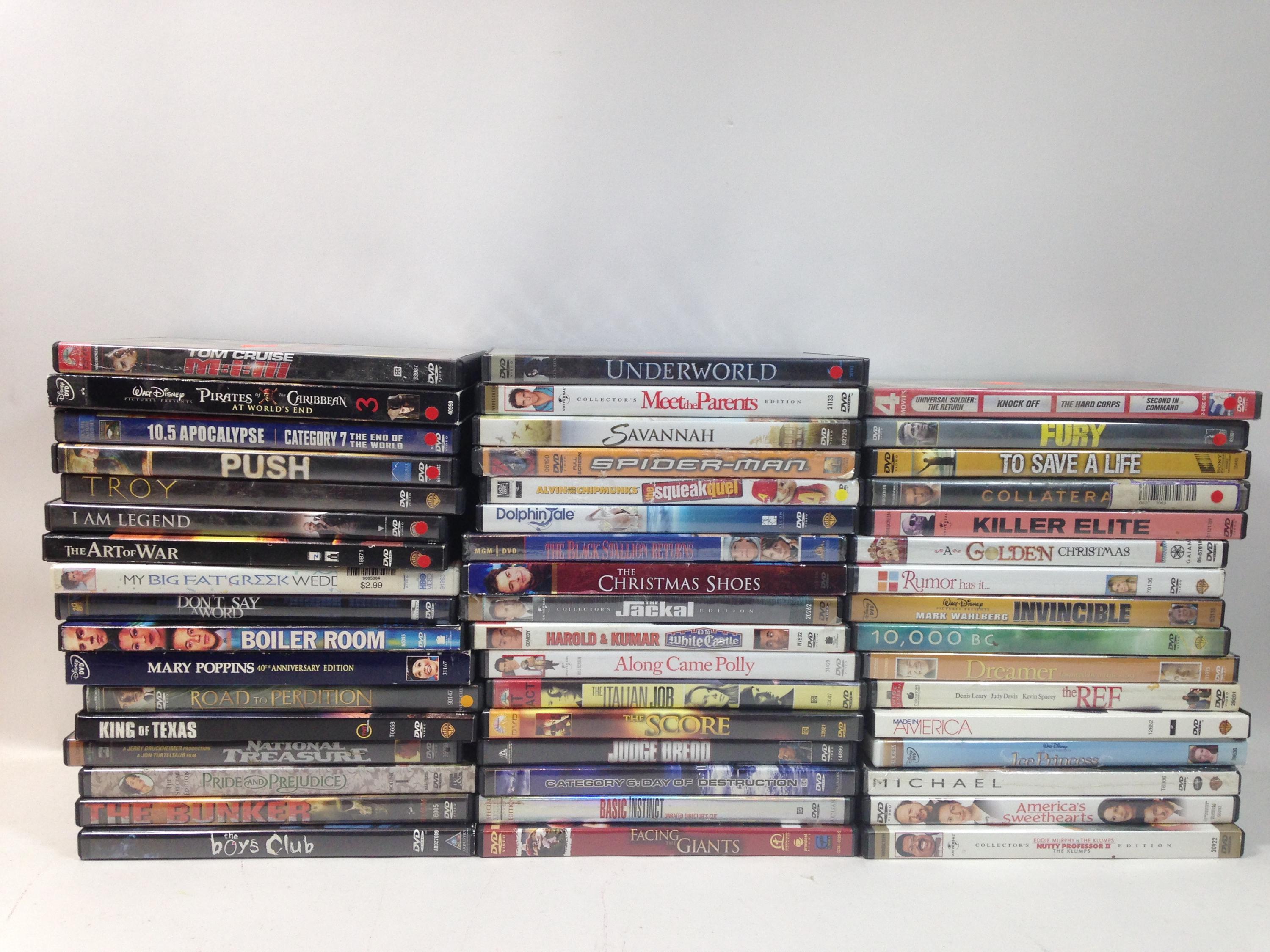 BIG Lot of Movies on DVD! 50 Popular Movies on DVD, Various Genres, 0726