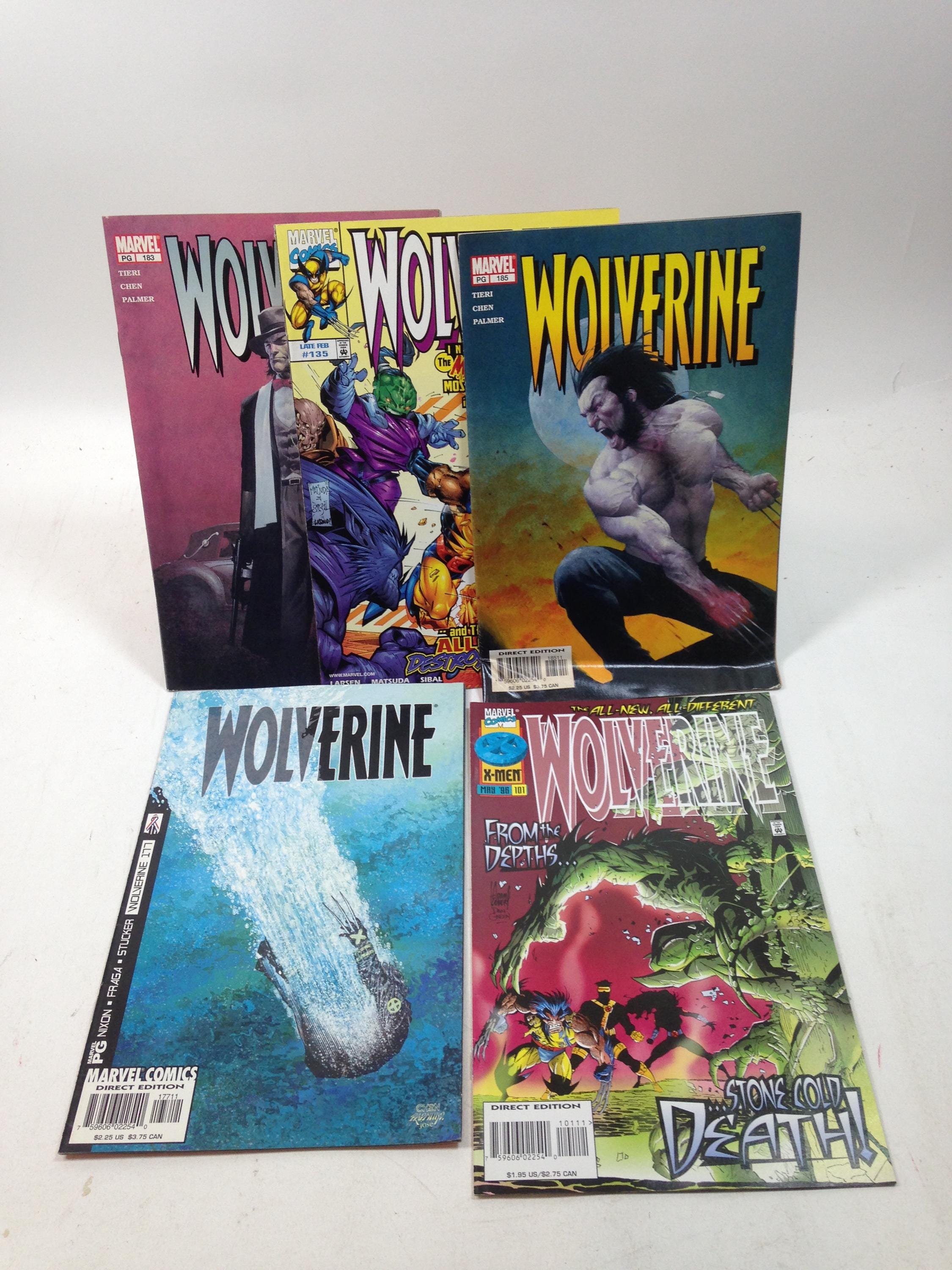 5 números de Wolverine Comic Books #183 #135 #185 #177 #101 0525