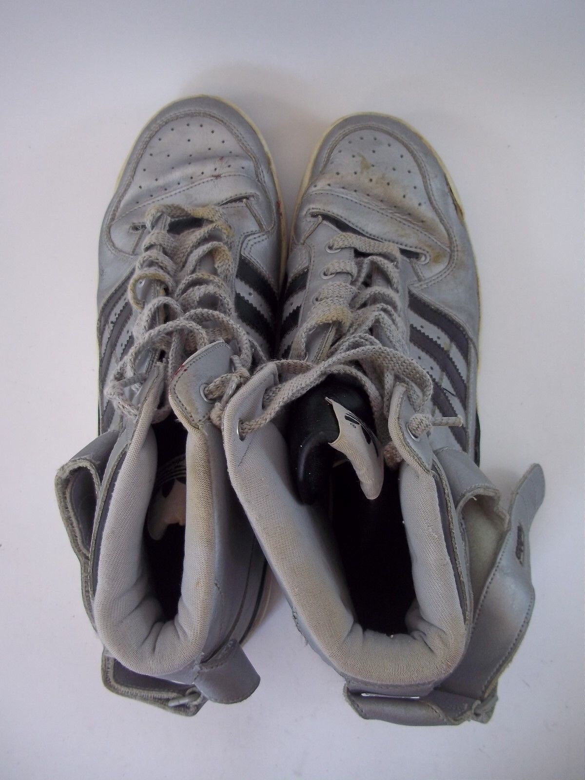 Rare Vintage 1990 Adidas HighTop Shoes Size 13 Silver & Black | Etsy