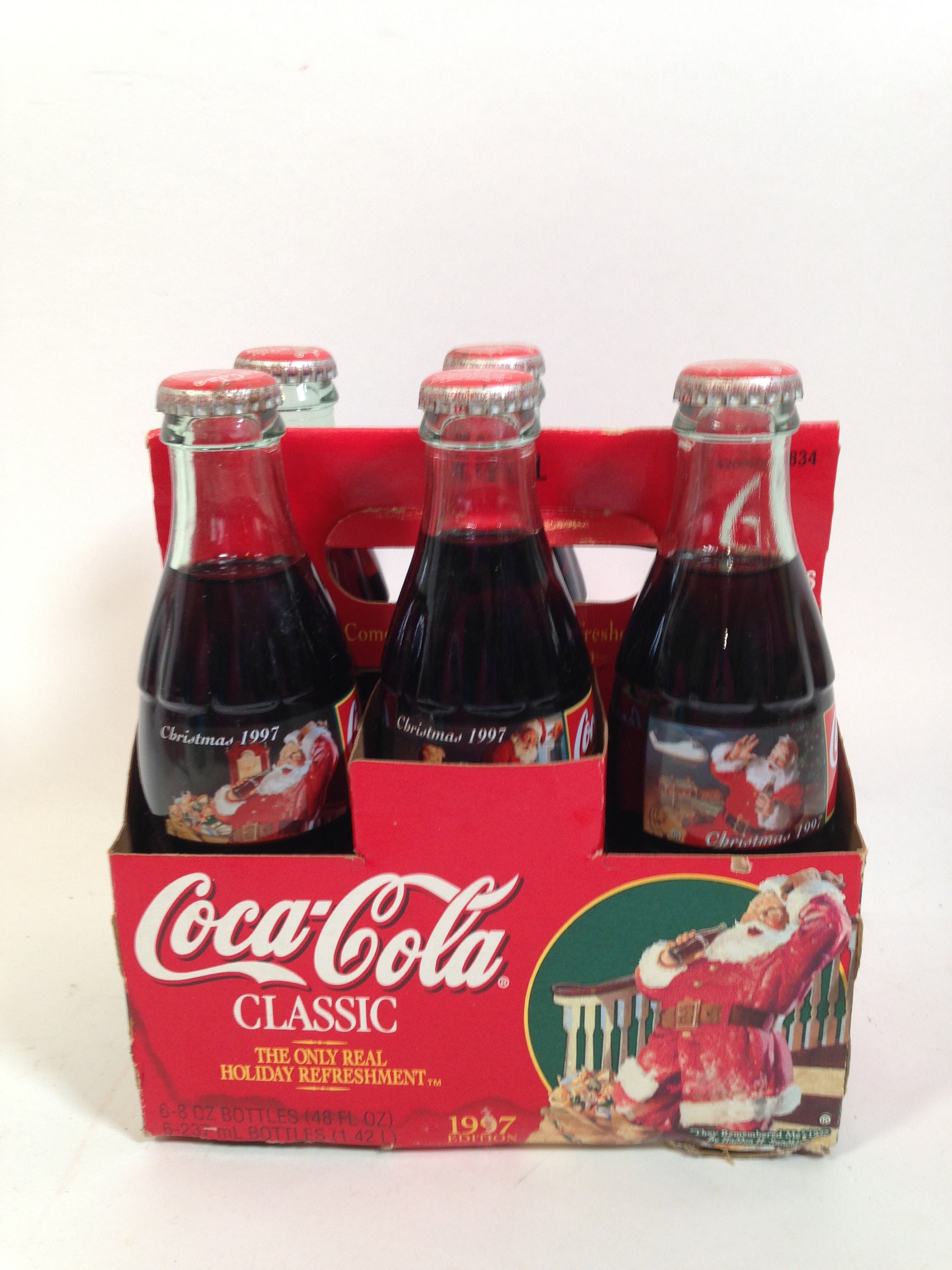 1997 Christmas Coca-cola Commemorative Bottles 4 Different Designs