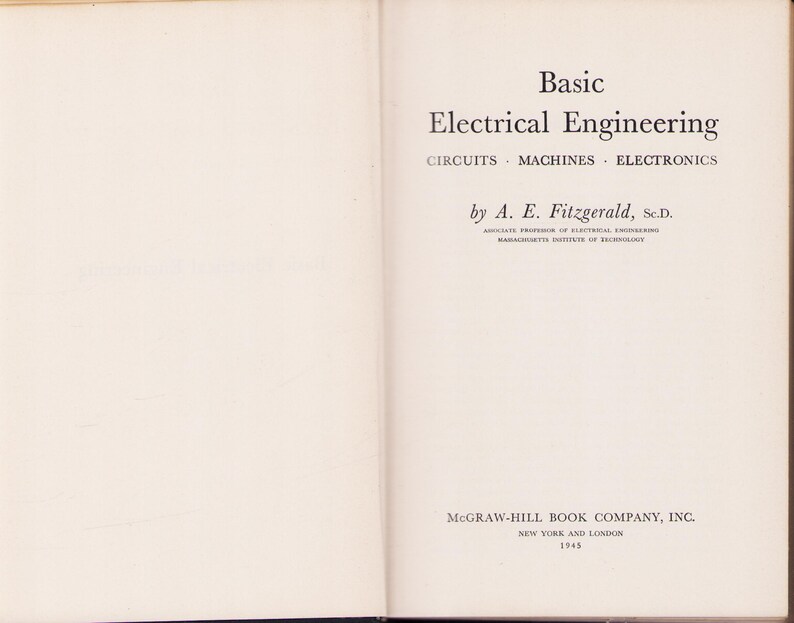 Basic Electrical Engineering, A.E. Fitzgerald, 1945 First Edition Hardcover Textbook. Vintage MIT Science Circuits Machines Electronics image 3