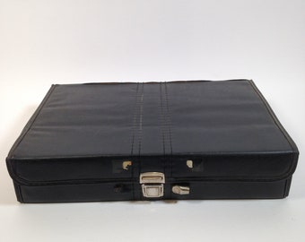 Black Cassette Tape Case Briefcase Style 0424