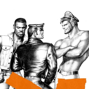 Tom of Finland Postcard Print &quot;TOM 73&quot; (gay, vintage, leather, motorcycle)