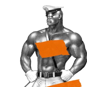Tom of Finland Postkartendruck "BOOT LOCKER" (gay, vintage, leather, black man)