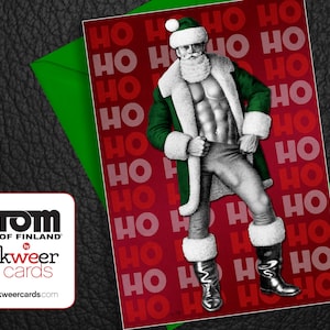 Cartão de Natal Gay Tom of Finland - Impressão "Ho Ho Ho"