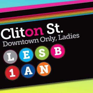 Cartão de metrô lésbico (dia dos namorados, metrô, Nova York, gay, queer, aniversário, cidade de Nova York)