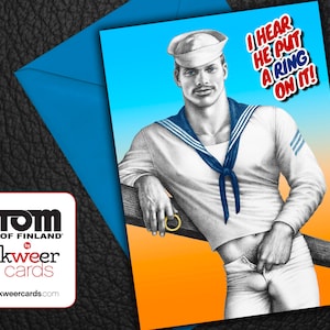 Tom van Finland "ring" Gay engagement/Wedding wenskaart afdrukken