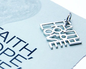 Faith Hope Love Sterling Silver Pendant