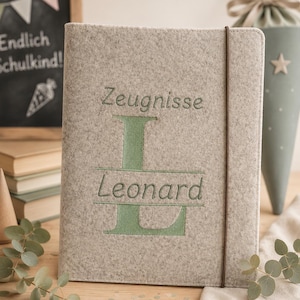 Zeugnismappe/ Dokumentenmappe Filz mit Namen