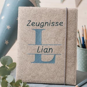 Zeugnismappe/ Dokumentenmappe Filz mit Namen