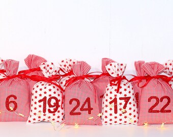 Adventskalender - rot/glitzer