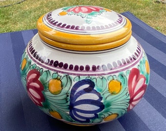 Vintage Slovakian Modra Hand Painted Floral Pottery Pottery Floral Painting Hand Painted