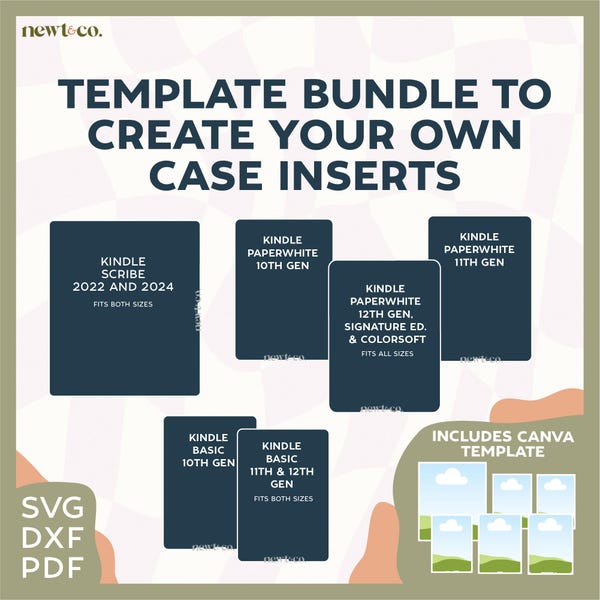 Pacote de modelos de encarte Kindle faça você mesmo: arquivo de corte para impressão do Canva (download digital)