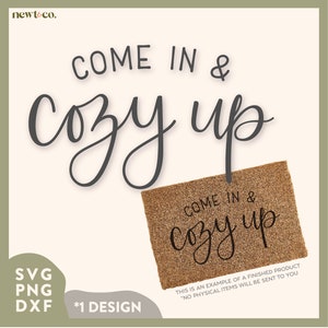 Digitale bestanden Come In and Cosy Up voor de Cricut, Silhouette en ander knutselwerk
