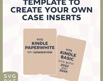 Kindle Paperwhite and Basic Clear Case Insert Template, DIY Customizable (pdf, svg, dxf)