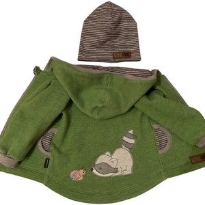 Jacke aus Lammfleece mit Wunschmotiv, grün