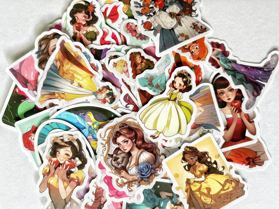 Princesscore Stickers Modern Princess 50 Piece Sticker Set Waterproof - Etsy