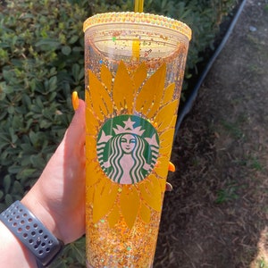 Starbucks sunflower snow globe tumbler