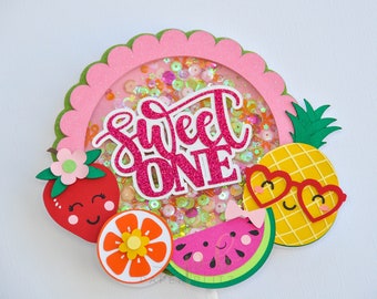 Tutti Frutti "Sweet One" Cake Topper, Fruit Theme Shaker