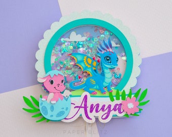 Cute Dragon Theme Cake Topper, Dragon Cake Topper, Dragon Party Decorations,