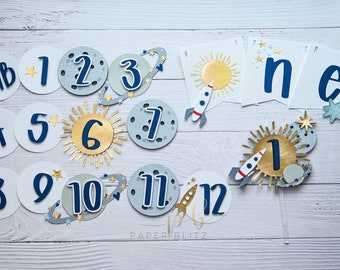 First Trip Around The Sun Party Decoration Package, Space Theme Package, Moon Party, Outer Space Birthday Party Bundle
