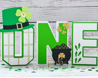 3D Letters St Patricks Day, Shamrock Theme Party Decor, Lucky One 3D Letters, St Patricks Day Theme Birthday Decor, Irish Theme Party Decor