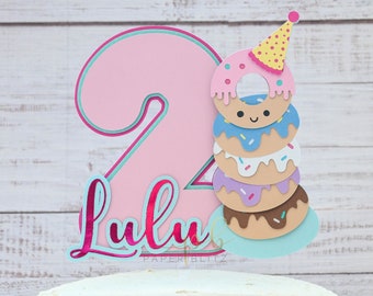 Donut Theme Birthday Cake Topper, Donut Grow Up Cake Topper, Cute Donut Cake Topper, Donut TWO Cake Topper, Donut Theme Cake Topper
