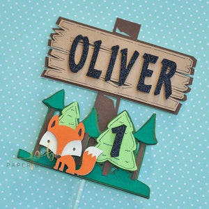 Woodland Fox Cake Topper, Forest Animal Cake Topper, Woodland Decor, Forest and Friends Decor