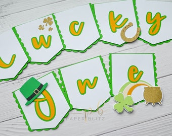 Lucky One Banner, Lucky One Birthday Banner, Lucky One High Chair Banner, St Patricks Day Theme Banner, Shamrock  Theme Banner, St Patty's