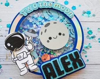 TWO the Moon Cake Topper, Astronaut Theme Cake Topper, Outer Space Birthday, Moon Theme Cake Topper, Space Theme Topper, Astronaut Party