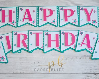 Star Theme Banner, Star Girl Birthday Banner, Star Banner