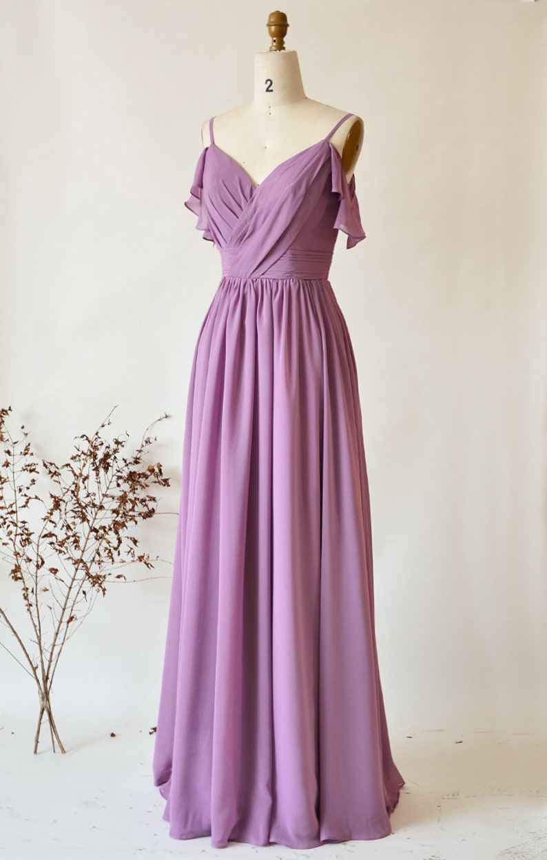 mauve beaded bridesmaid dress