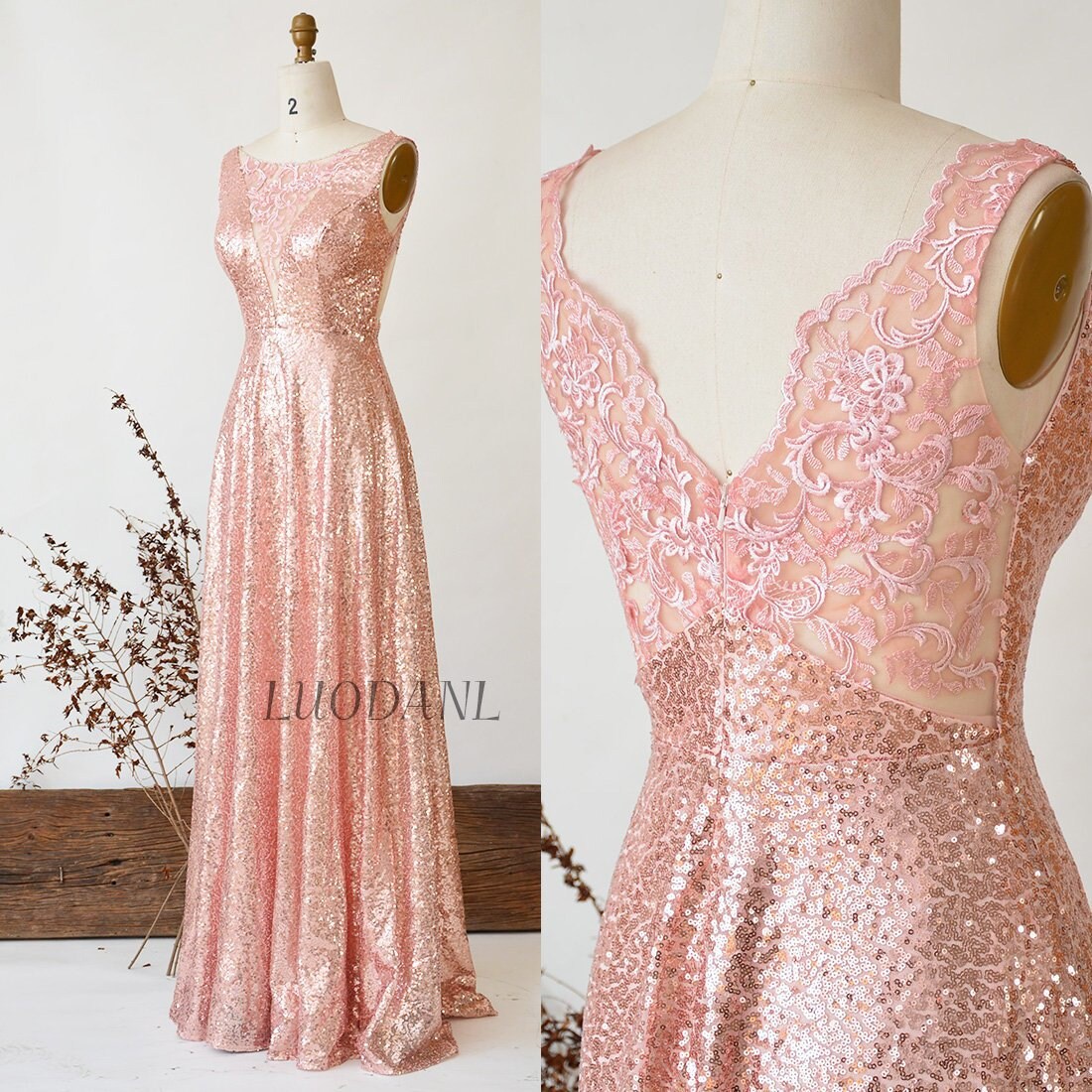 rose gold colored dresses