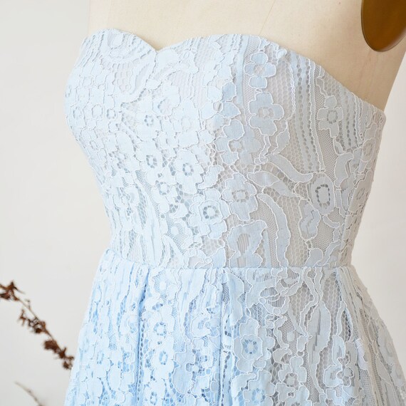 light blue short bridesmaid dress