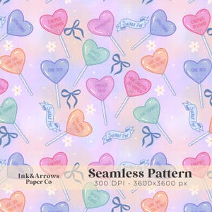 Smut Tropes Sucker Romance Valentines Background Seamless File Pattern PNG Digital Paper Download Fabric Surface Design Booktok Stickers tbr image 1
