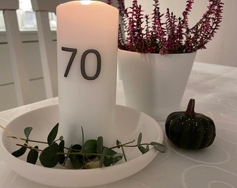 Geburtstagskerzen, Stumpenkerzen bedruckt, Adventskranz, Adventskranzkerzen