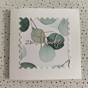 Taufkarte, Eukalyptus, Taufkarte schlicht